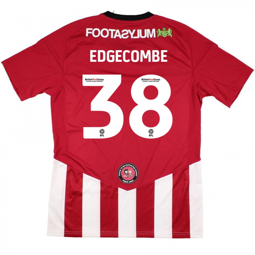 Niño Camiseta Max Edgecombe #38 Rojo Blanco 1ª Equipación 2024/25 La Camisa