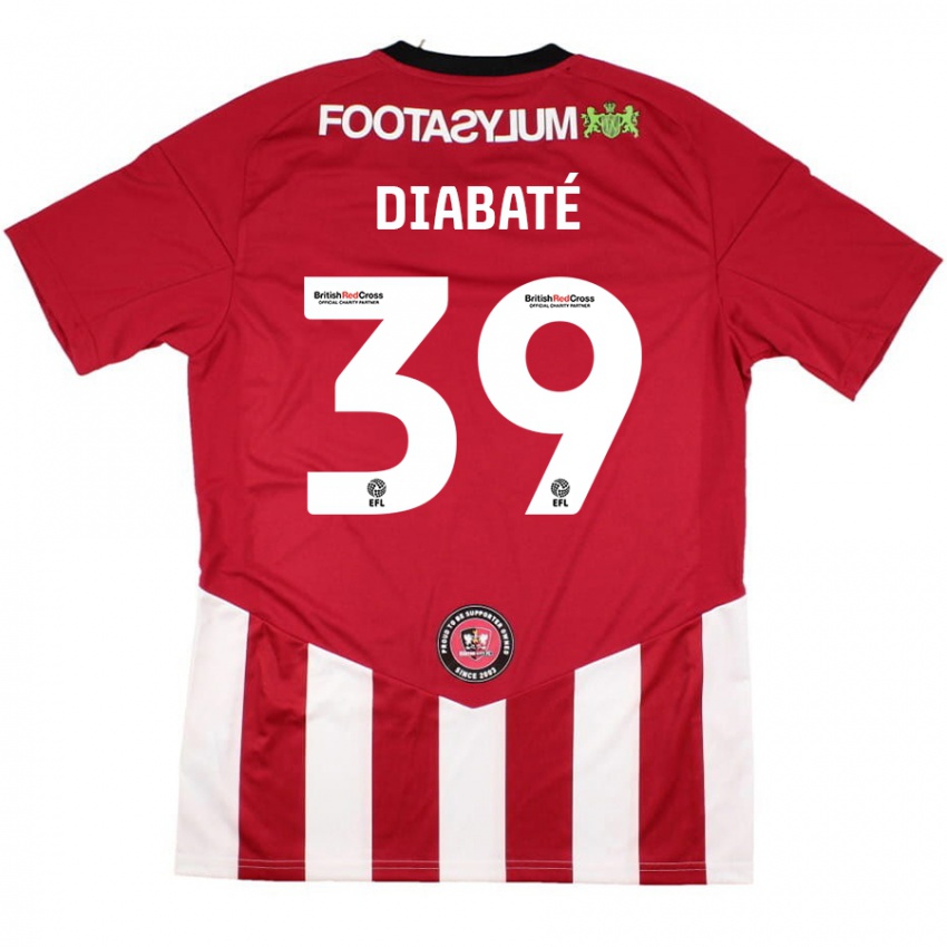 Niño Camiseta Cheick Diabaté #39 Rojo Blanco 1ª Equipación 2024/25 La Camisa