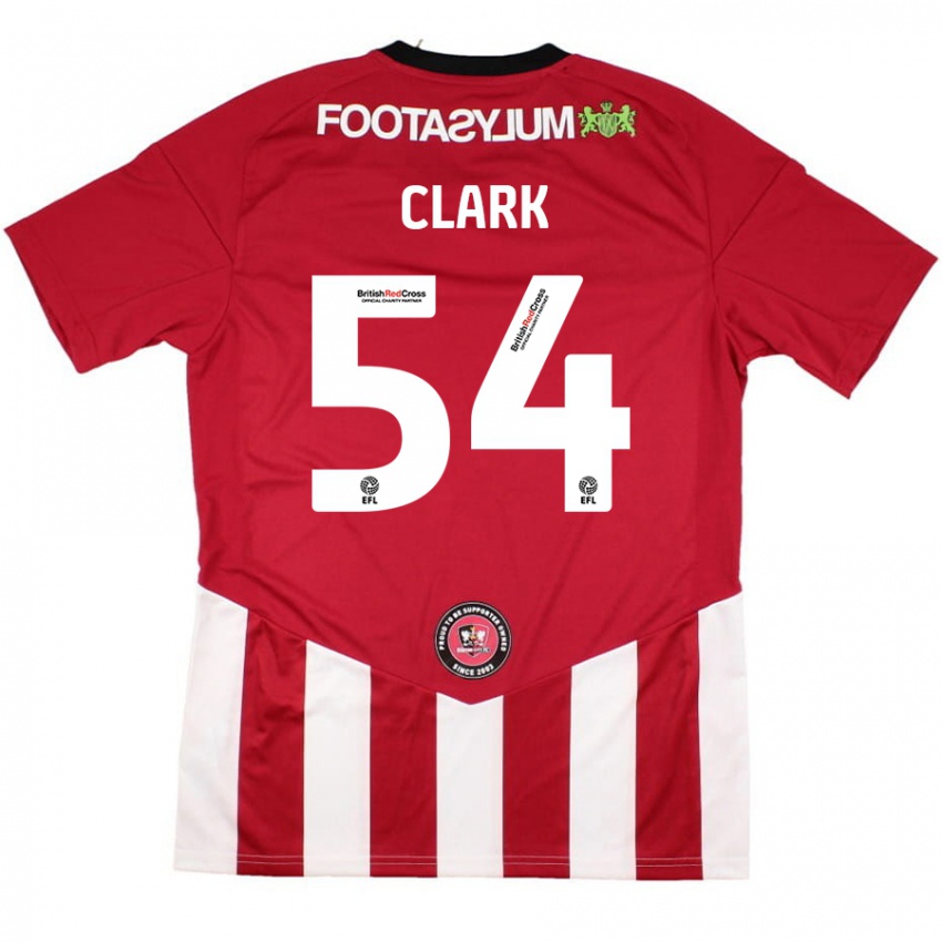 Niño Camiseta Max Clark #54 Rojo Blanco 1ª Equipación 2024/25 La Camisa