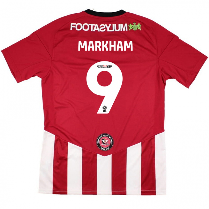 Niño Camiseta Jenna Markham #9 Rojo Blanco 1ª Equipación 2024/25 La Camisa