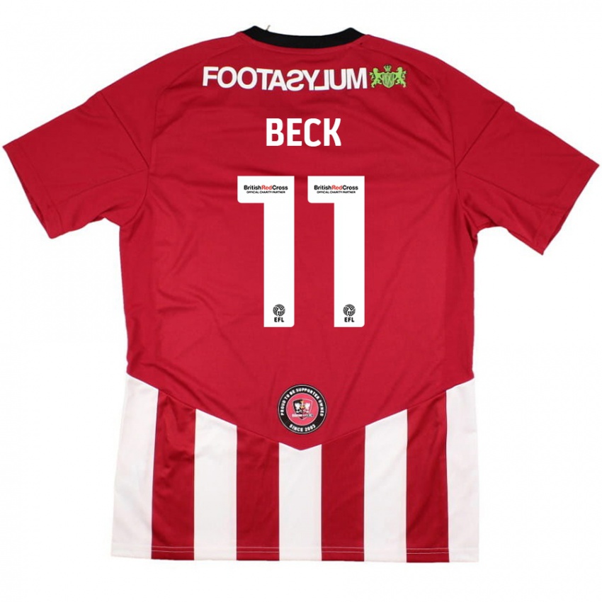 Niño Camiseta Steph Beck #11 Rojo Blanco 1ª Equipación 2024/25 La Camisa