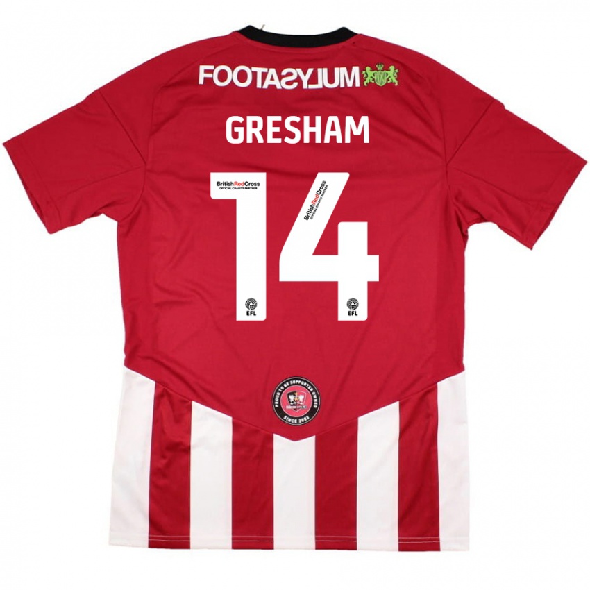 Niño Camiseta Georgie-Marie Barbour-Gresham #14 Rojo Blanco 1ª Equipación 2024/25 La Camisa