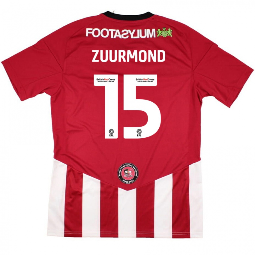 Niño Camiseta Ishbel Zuurmond #15 Rojo Blanco 1ª Equipación 2024/25 La Camisa