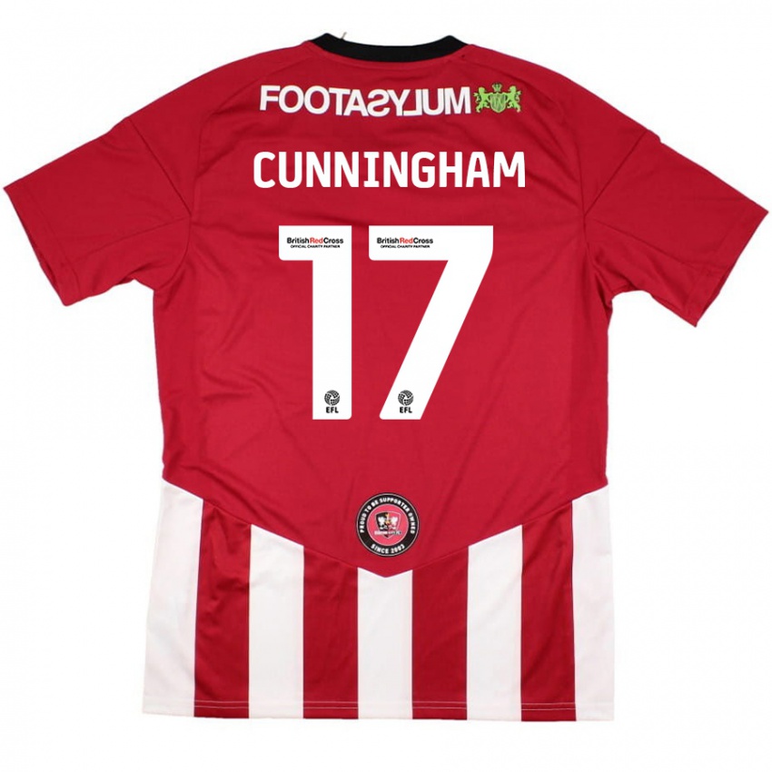 Niño Camiseta Zoe Cunningham #17 Rojo Blanco 1ª Equipación 2024/25 La Camisa