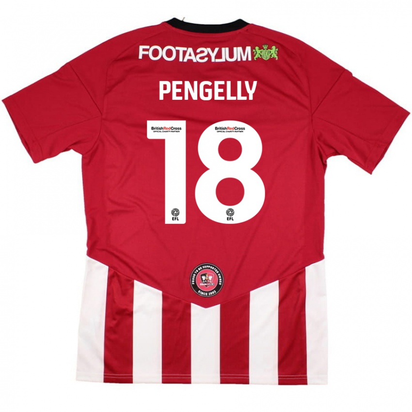 Niño Camiseta Connie Pengelly #18 Rojo Blanco 1ª Equipación 2024/25 La Camisa