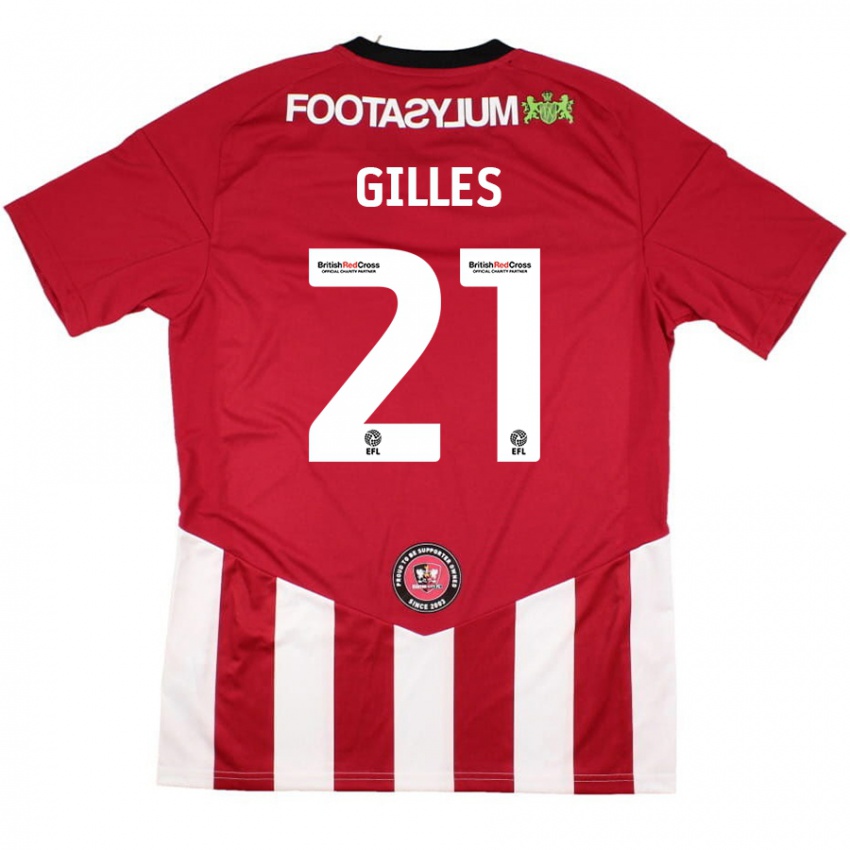 Niño Camiseta Sophie Gilles #21 Rojo Blanco 1ª Equipación 2024/25 La Camisa