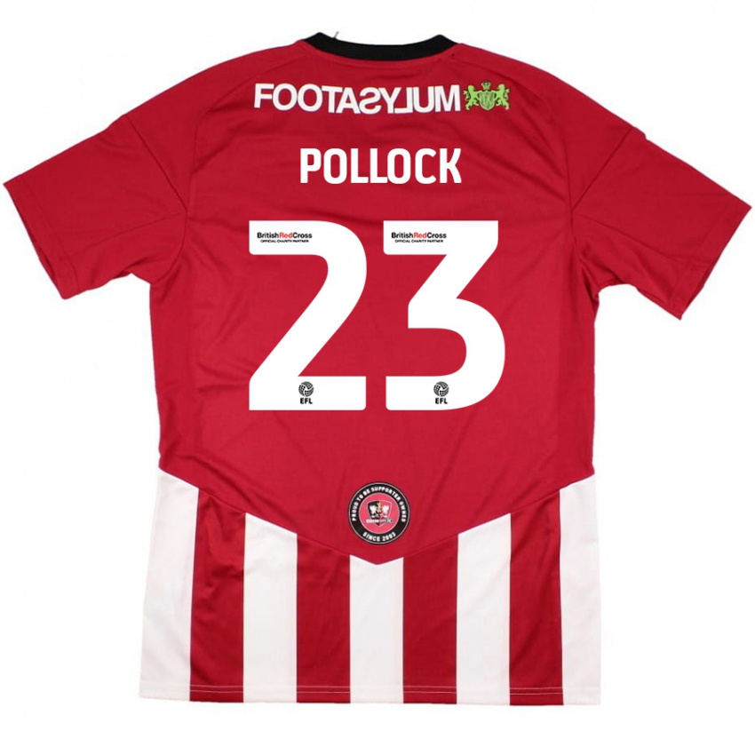 Niño Camiseta Amber Pollock #23 Rojo Blanco 1ª Equipación 2024/25 La Camisa