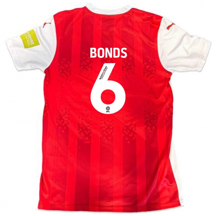 Niño Camiseta Elliot Bonds #6 Rojo Blanco 1ª Equipación 2024/25 La Camisa