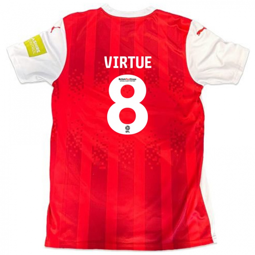 Niño Camiseta Matty Virtue #8 Rojo Blanco 1ª Equipación 2024/25 La Camisa