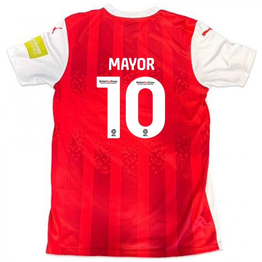 Niño Camiseta Danny Mayor #10 Rojo Blanco 1ª Equipación 2024/25 La Camisa