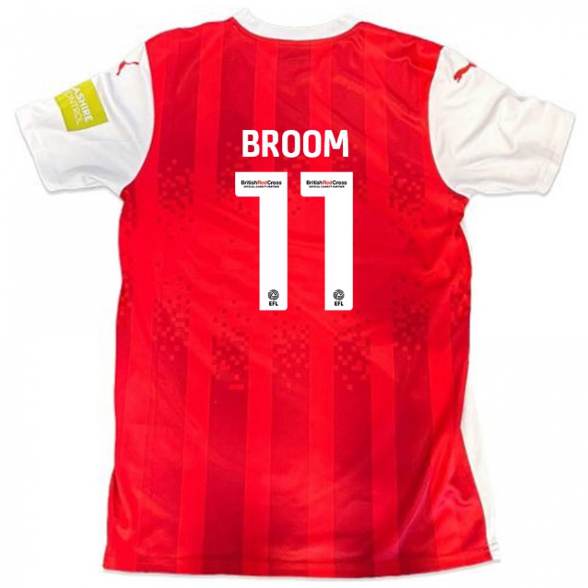 Niño Camiseta Ryan Broom #11 Rojo Blanco 1ª Equipación 2024/25 La Camisa