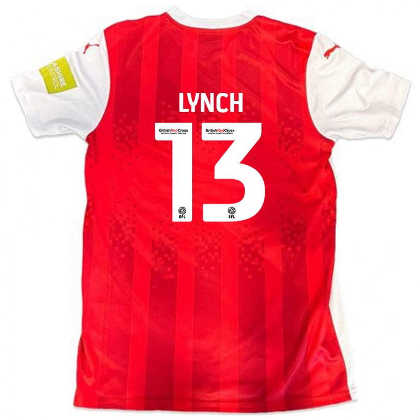 Niño Camiseta Jay Lynch #13 Rojo Blanco 1ª Equipación 2024/25 La Camisa