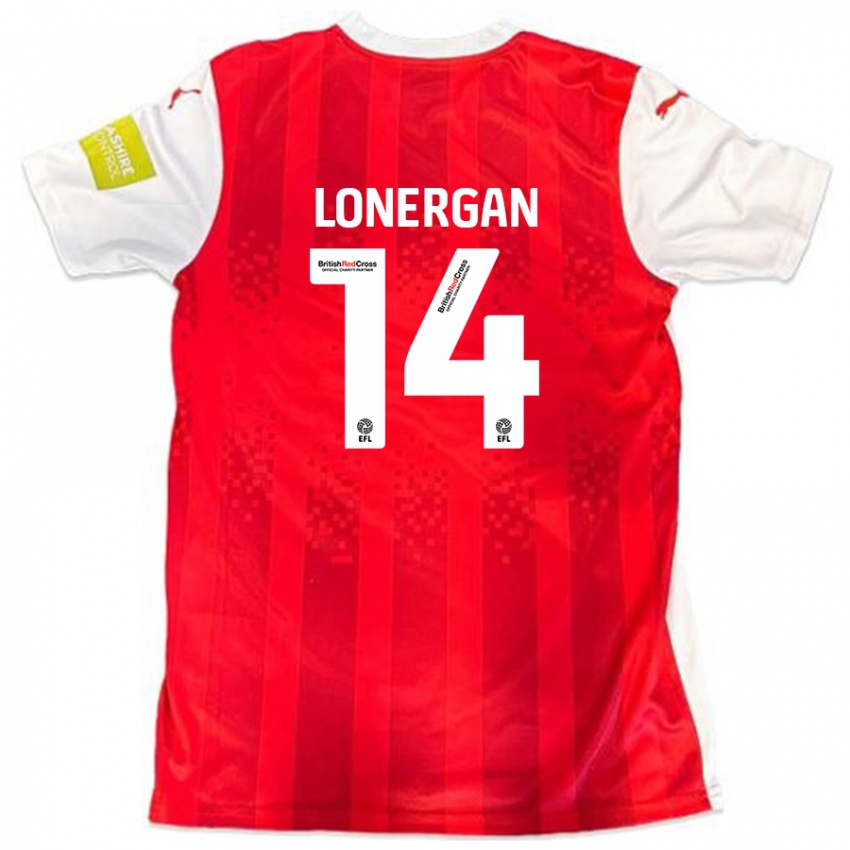 Niño Camiseta Tommy Lonergan #14 Rojo Blanco 1ª Equipación 2024/25 La Camisa