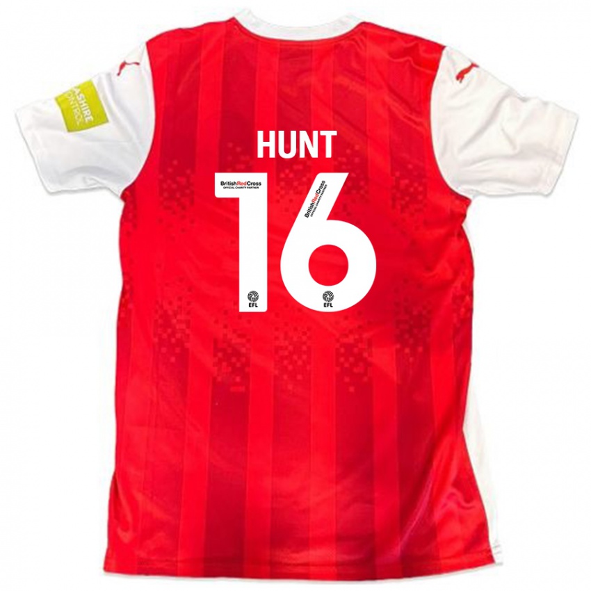 Niño Camiseta Mackenzie Hunt #16 Rojo Blanco 1ª Equipación 2024/25 La Camisa