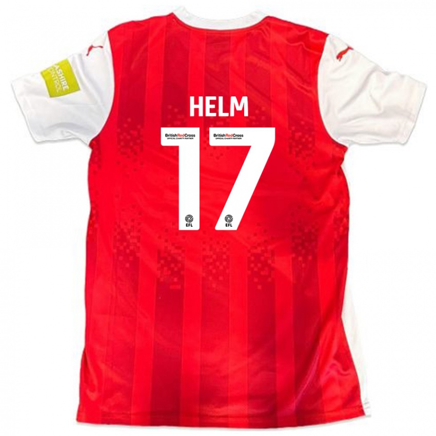 Niño Camiseta Mark Helm #17 Rojo Blanco 1ª Equipación 2024/25 La Camisa