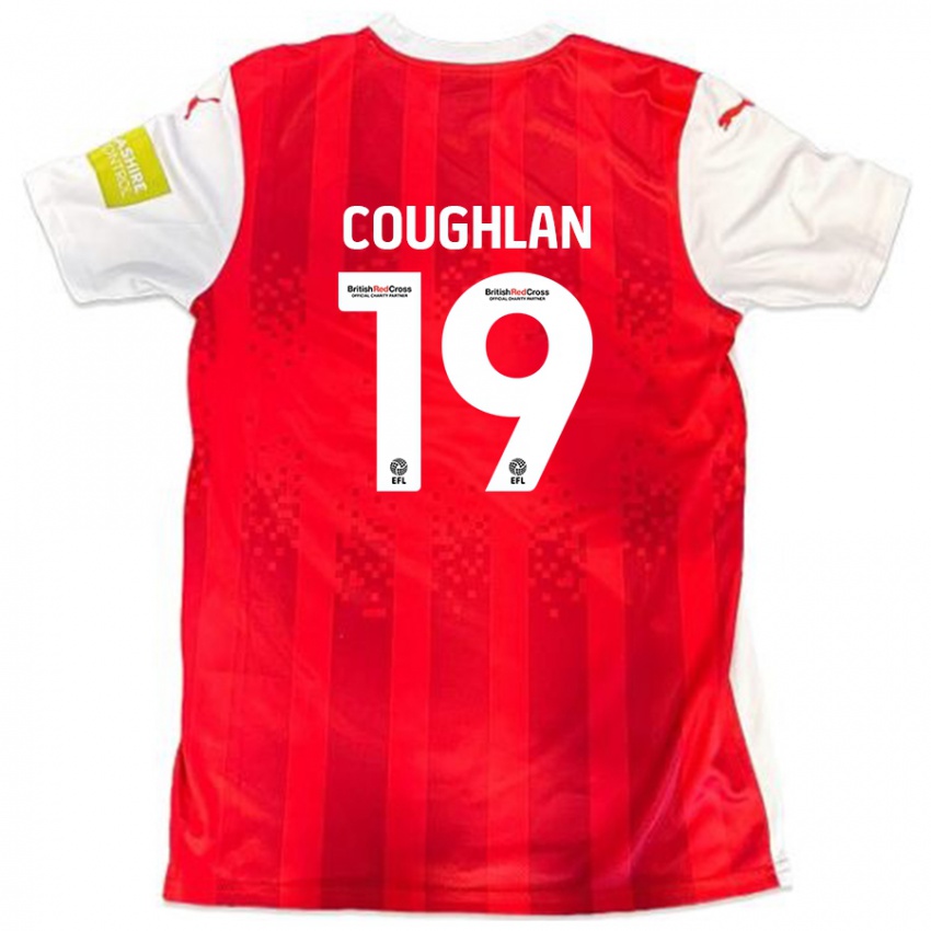 Niño Camiseta Ronan Coughlan #19 Rojo Blanco 1ª Equipación 2024/25 La Camisa