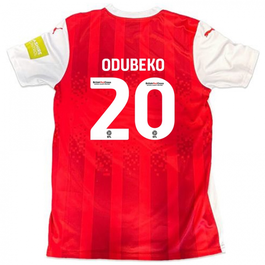 Niño Camiseta Mipo Odubeko #20 Rojo Blanco 1ª Equipación 2024/25 La Camisa