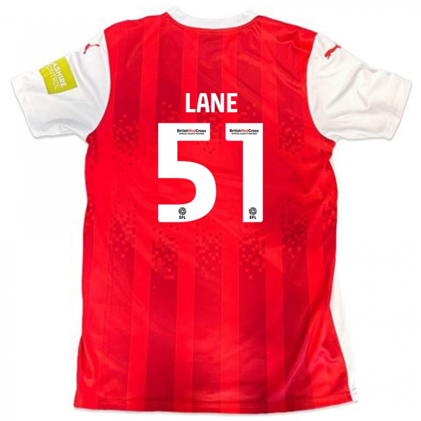 Niño Camiseta Mikey Lane #51 Rojo Blanco 1ª Equipación 2024/25 La Camisa