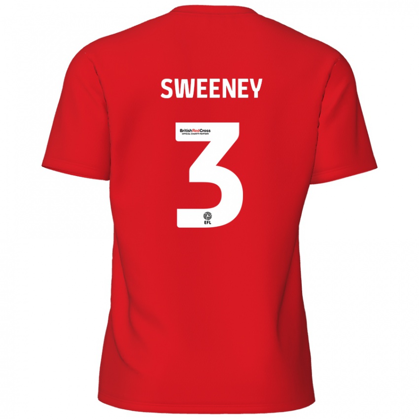 Niño Camiseta Jayden Sweeney #3 Rojo 1ª Equipación 2024/25 La Camisa