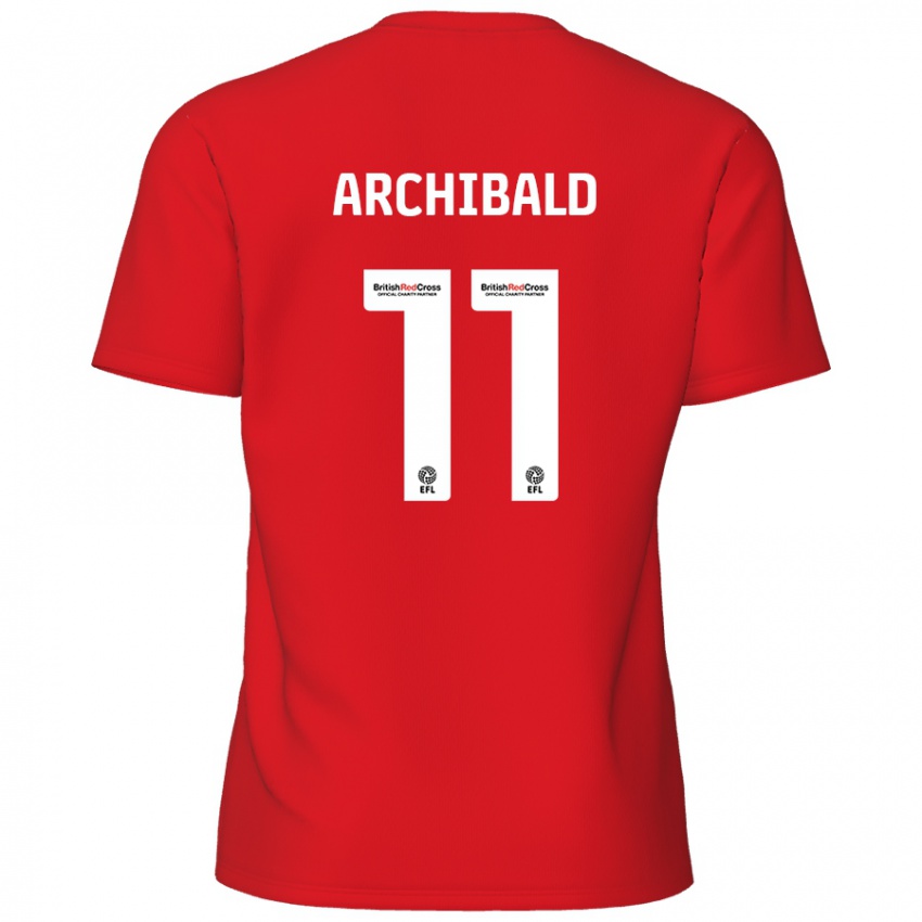 Niño Camiseta Theo Archibald #11 Rojo 1ª Equipación 2024/25 La Camisa