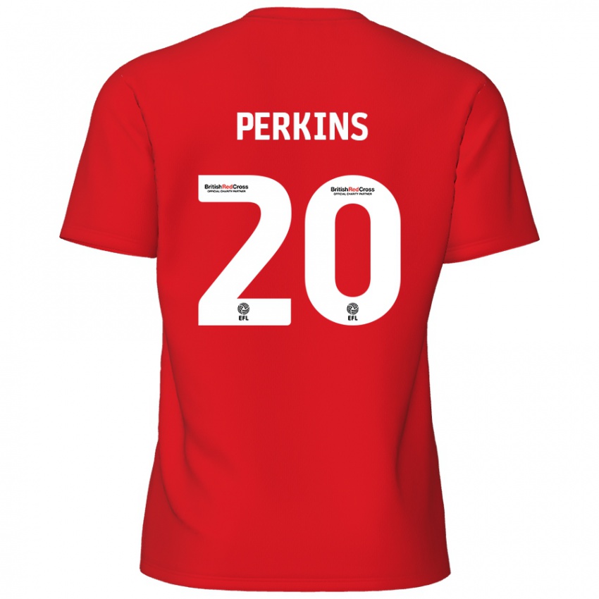 Niño Camiseta Sonny Perkins #20 Rojo 1ª Equipación 2024/25 La Camisa