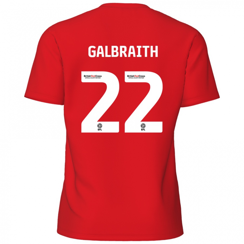 Niño Camiseta Ethan Galbraith #22 Rojo 1ª Equipación 2024/25 La Camisa