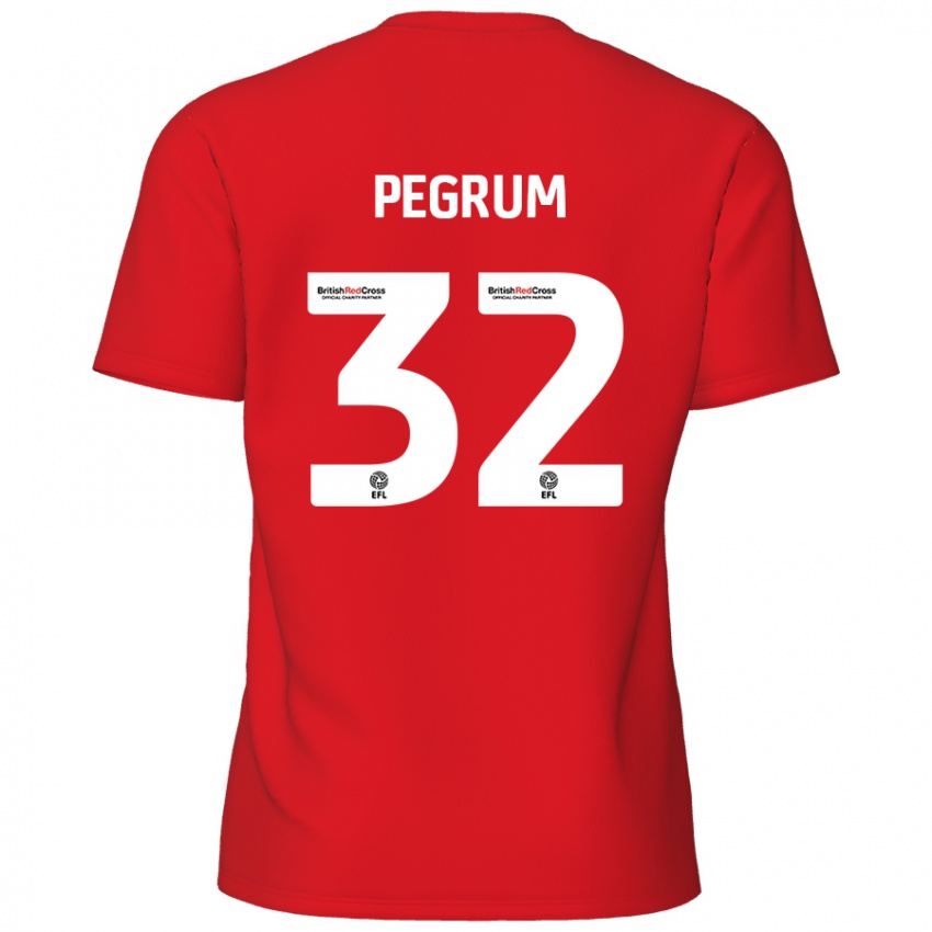 Niño Camiseta Charlie Pegrum #32 Rojo 1ª Equipación 2024/25 La Camisa