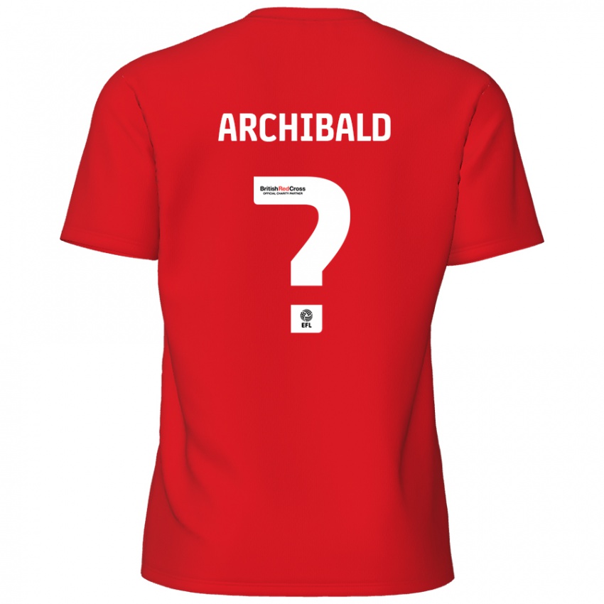 Niño Camiseta Aaron Archibald #0 Rojo 1ª Equipación 2024/25 La Camisa