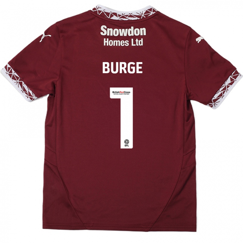 Niño Camiseta Lee Burge #1 Borgoña 1ª Equipación 2024/25 La Camisa