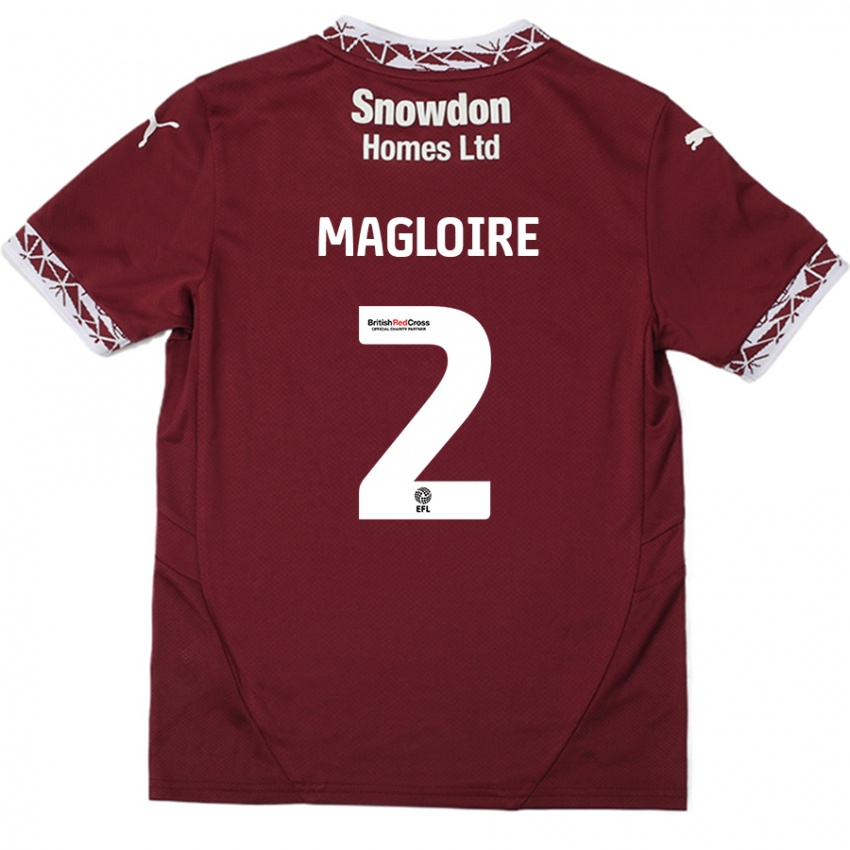 Niño Camiseta Tyler Magloire #2 Borgoña 1ª Equipación 2024/25 La Camisa