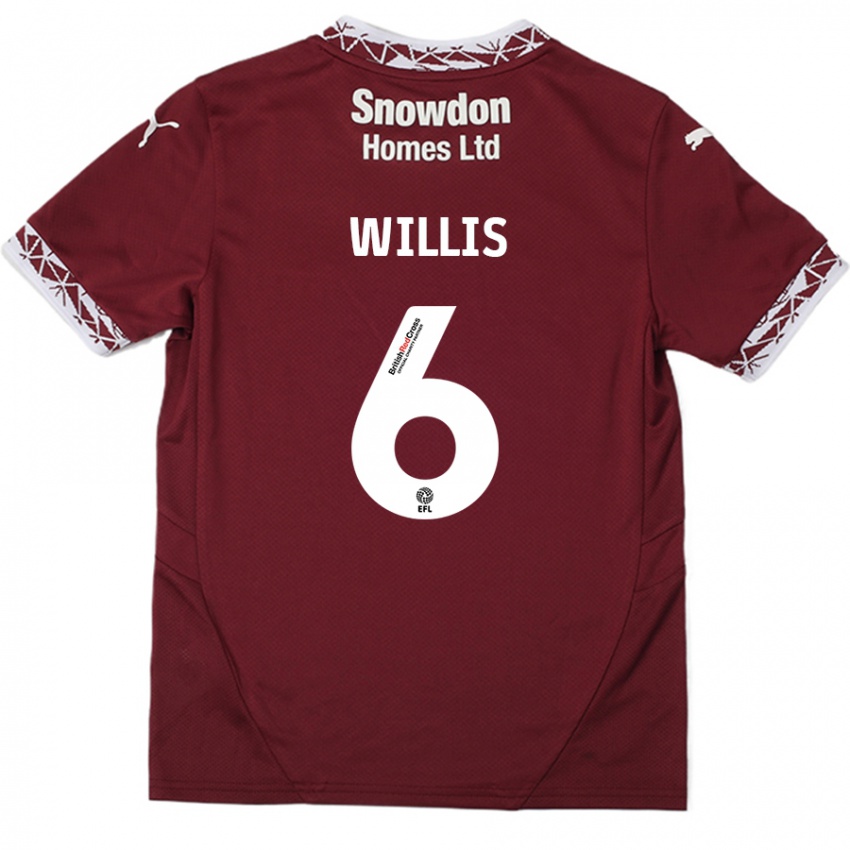 Niño Camiseta Jordan Willis #6 Borgoña 1ª Equipación 2024/25 La Camisa