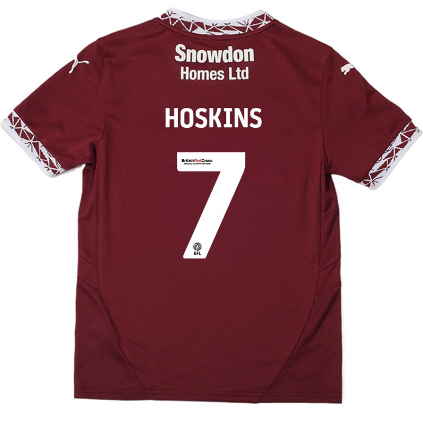 Niño Camiseta Sam Hoskins #7 Borgoña 1ª Equipación 2024/25 La Camisa