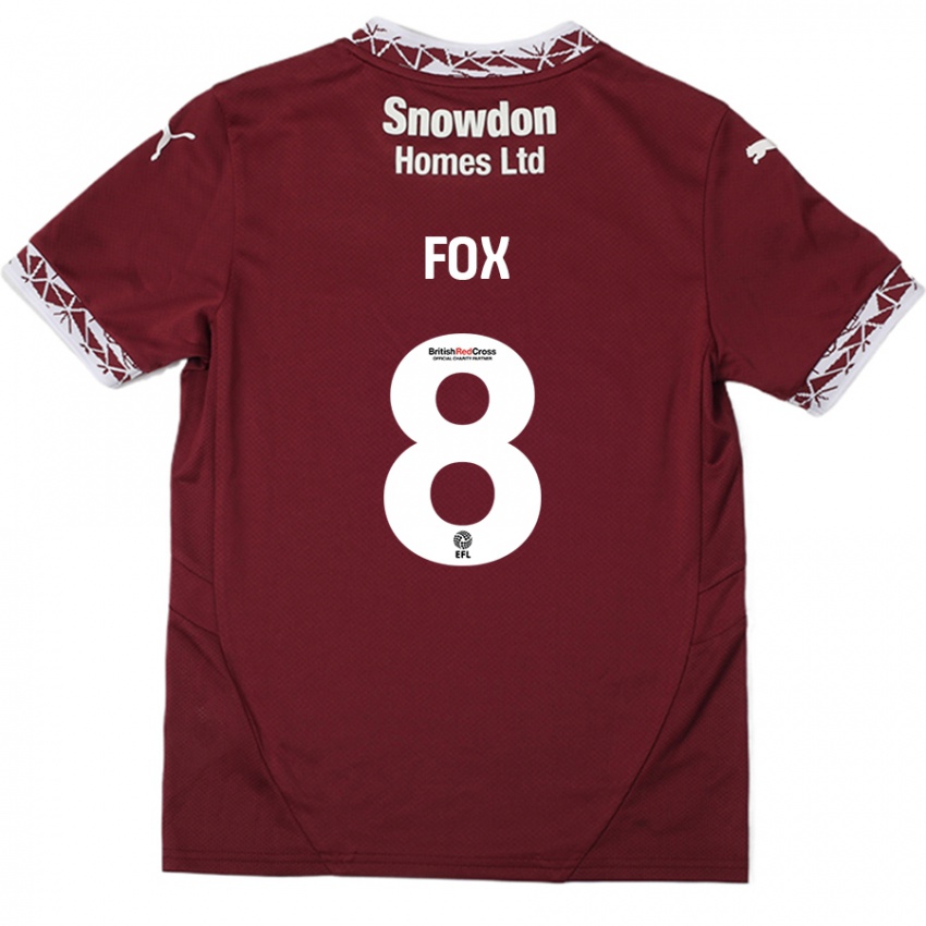 Niño Camiseta Ben Fox #8 Borgoña 1ª Equipación 2024/25 La Camisa