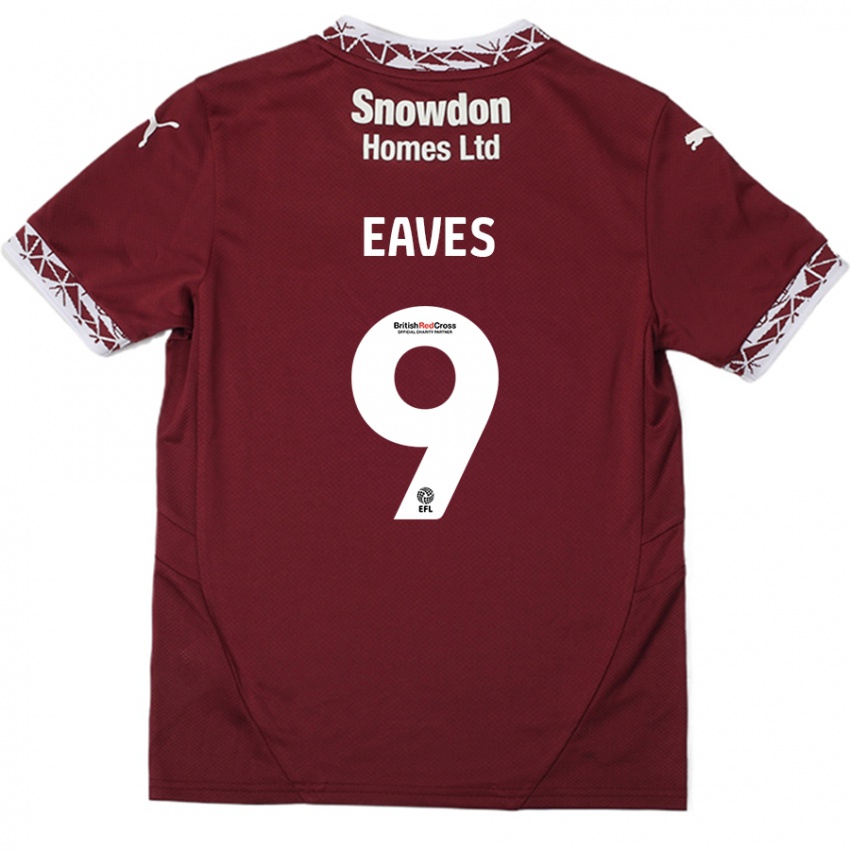 Niño Camiseta Tom Eaves #9 Borgoña 1ª Equipación 2024/25 La Camisa