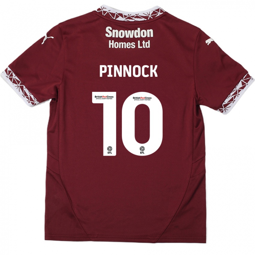 Niño Camiseta Mitch Pinnock #10 Borgoña 1ª Equipación 2024/25 La Camisa