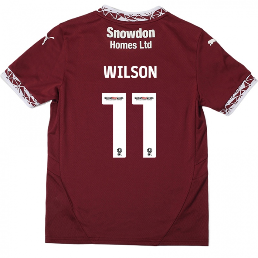 Niño Camiseta James Wilson #11 Borgoña 1ª Equipación 2024/25 La Camisa