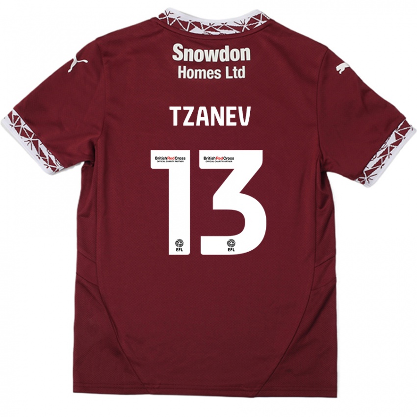 Niño Camiseta Nik Tzanev #13 Borgoña 1ª Equipación 2024/25 La Camisa