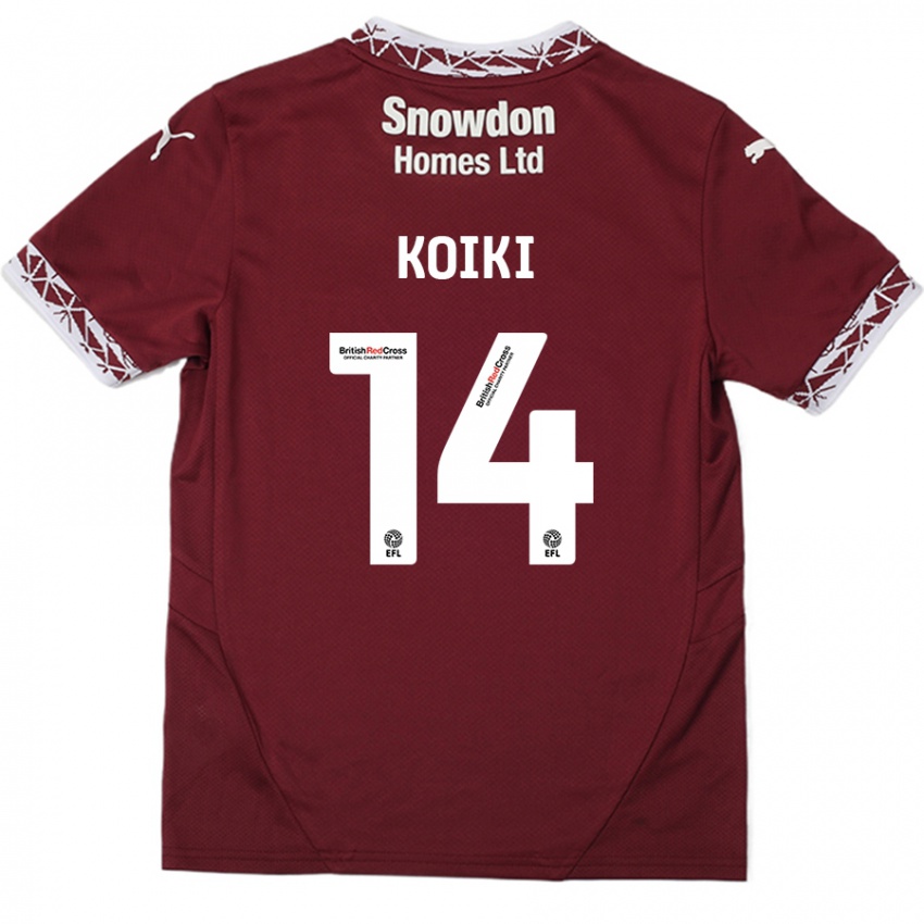 Niño Camiseta Ali Koiki #14 Borgoña 1ª Equipación 2024/25 La Camisa