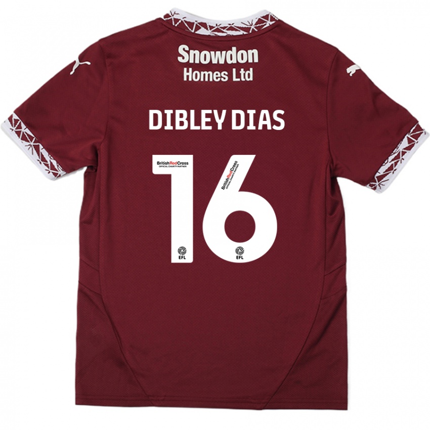 Niño Camiseta Matt Dibley-Dias #16 Borgoña 1ª Equipación 2024/25 La Camisa