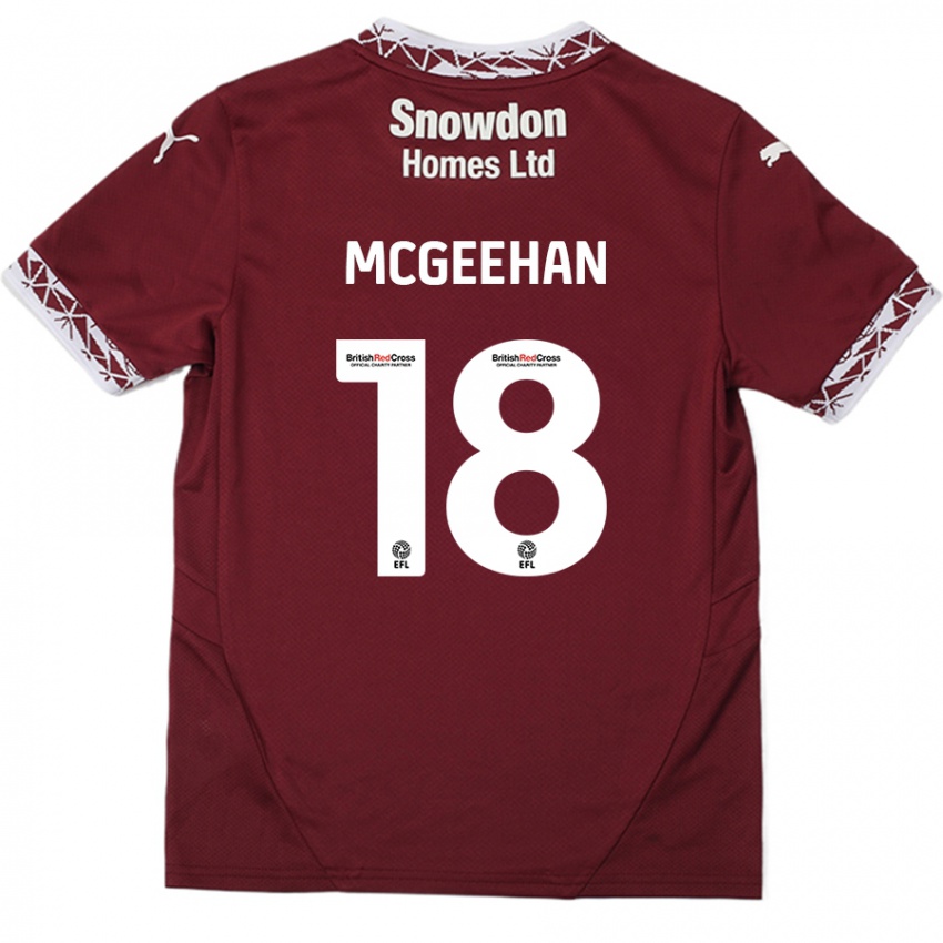 Niño Camiseta Cameron Mcgeehan #18 Borgoña 1ª Equipación 2024/25 La Camisa