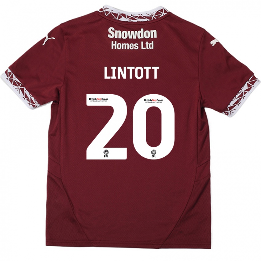 Niño Camiseta Harvey Lintott #20 Borgoña 1ª Equipación 2024/25 La Camisa