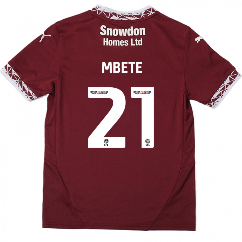 Niño Camiseta Luke Mbete #21 Borgoña 1ª Equipación 2024/25 La Camisa