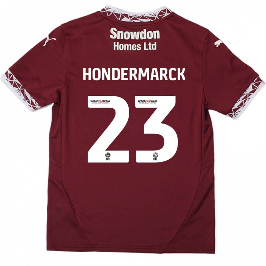 Niño Camiseta William Hondermarck #23 Borgoña 1ª Equipación 2024/25 La Camisa