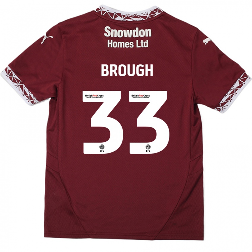 Niño Camiseta Patrick Brough #33 Borgoña 1ª Equipación 2024/25 La Camisa