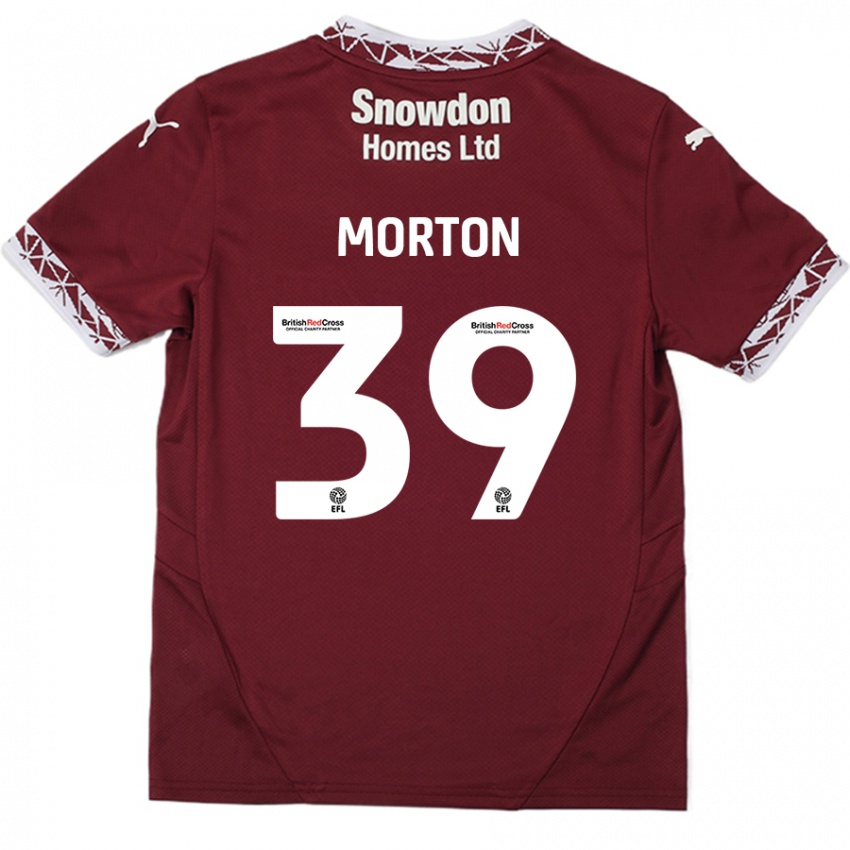 Niño Camiseta Callum Morton #39 Borgoña 1ª Equipación 2024/25 La Camisa