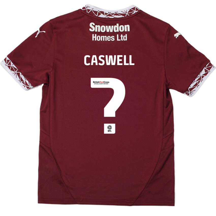 Niño Camiseta Jordan Caswell #0 Borgoña 1ª Equipación 2024/25 La Camisa