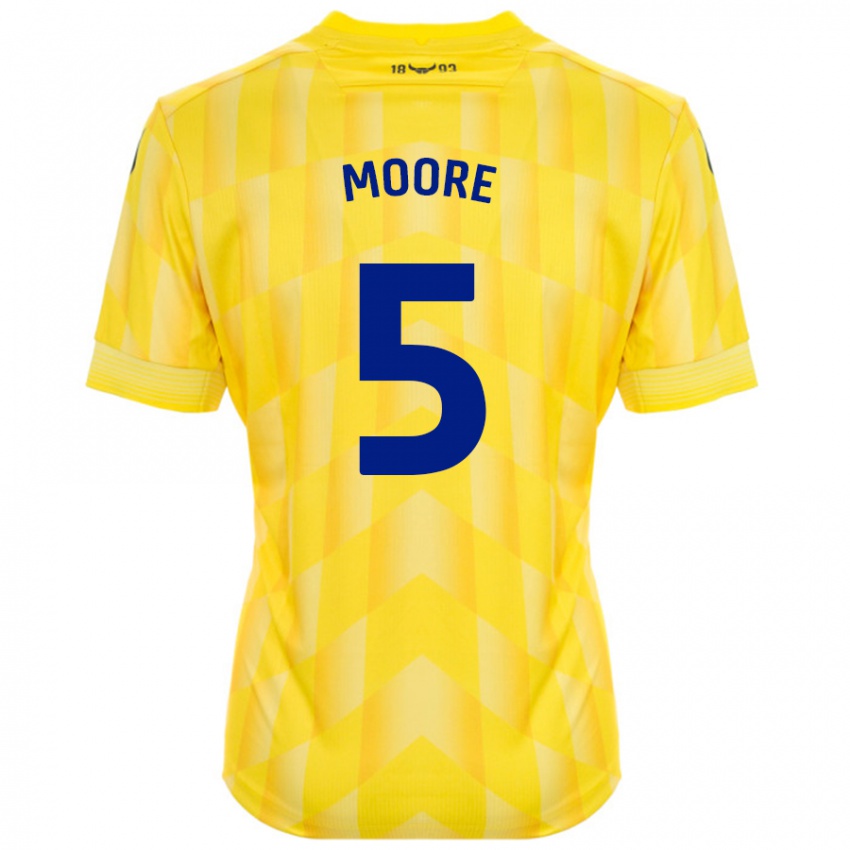 Niño Camiseta Elliott Moore #5 Amarillo 1ª Equipación 2024/25 La Camisa