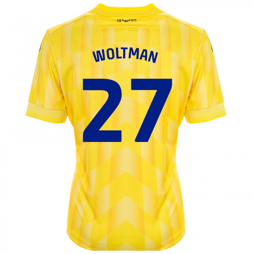 Niño Camiseta Max Woltman #27 Amarillo 1ª Equipación 2024/25 La Camisa