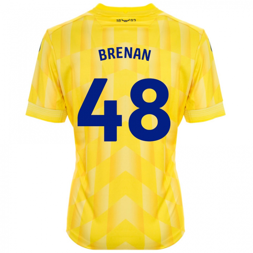 Niño Camiseta Tobias Brenan #48 Amarillo 1ª Equipación 2024/25 La Camisa