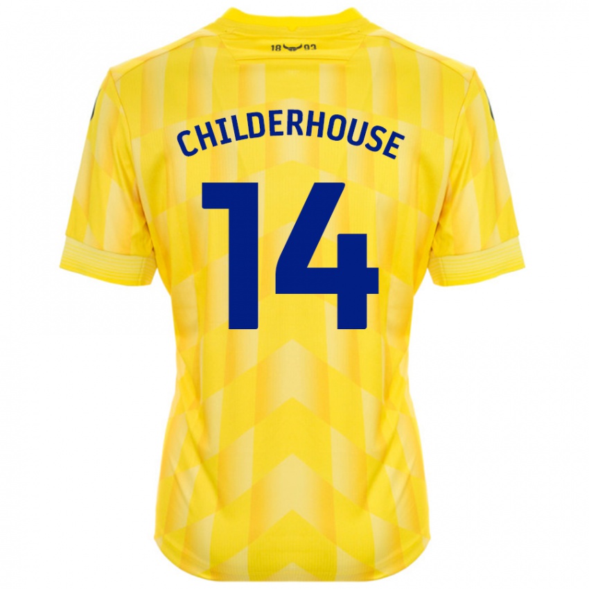 Niño Camiseta Molly Childerhouse #14 Amarillo 1ª Equipación 2024/25 La Camisa